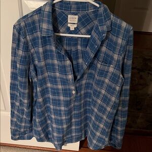 J. Crew Blue and White Checkered Shirt